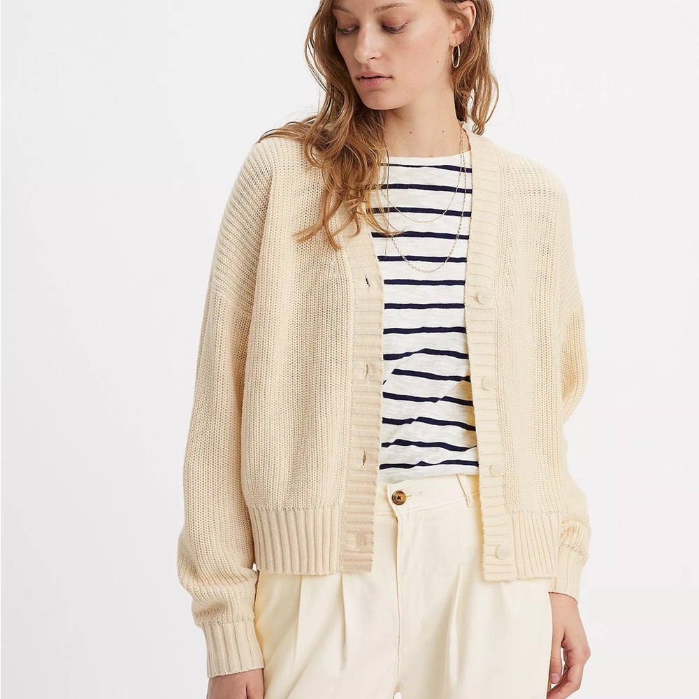 Levi’s Women’s size Large Cream Cyrus Button Down Cardigan Sweater